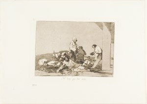 Ei kannata huutaa, laatta 58 sodan katastrofeista. tekijältä Francisco Jose de Goya y Lucientes