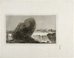 Maisema ja vesiputous, ennen vuotta 1810 tekijältä Francisco de Goya