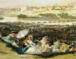 San Isidron niitty, kirjoittanut Francisco de Goya (1746-1828), Yksityiskohta tekijältä Francisco Jose de Goya y Lucientes
