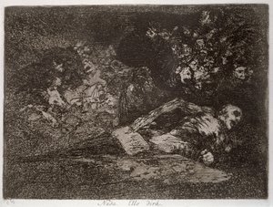 Ei mitään. Tapahtuma kertoo The Disasters of Warin levy 69 tekijältä Francisco Jose de Goya y Lucientes
