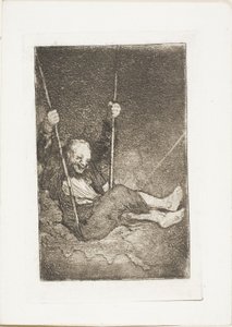 Vanha mies keinussa tekijältä Francisco Jose de Goya y Lucientes