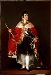 Kuningas Ferdinand VII:n muotokuva kuninkaallispuvussa (öljy kankaalle, n. 1815) tekijältä Francisco de Goya