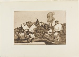 Iloitse, karnevaali, sillä huomenna tulet olemaan tuhkaa, levy 14 Los Proverbiosista tekijältä Francisco Jose de Goya y Lucientes