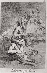 The Devout Profession, "Los caprichos" -levy 70 tekijältä Francisco Jose de Goya y Lucientes