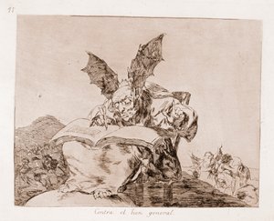 The Disasters of War : Yleistä hyvää vastaan (etsaus valmistelevasta piirustuksesta tekijältä Francisco de Goya