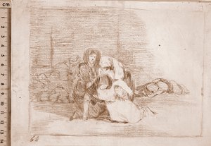 The Disasters of War: Ne eivät saavu ajoissa (valmistelupiirros tekijältä Francisco de Goya