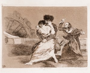 The Disasters of War: He eivät halua (etsaus valmistelevasta piirustuksesta tekijältä Francisco de Goya