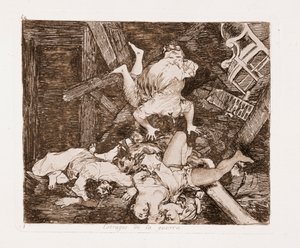 The Disasters of War: Sotavauriot (kaiverrus alustavan piirustuksen jälkeen tekijältä Francisco de Goya