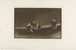 Sama mies heittää härän kehään Madridissa, levy 16 teoksesta The Art of Bullfighting tekijältä Francisco Jose de Goya y Lucientes