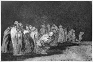 Miehet säkeissä, "Sananlaskut" -levy 8 tekijältä Francisco Jose de Goya y Lucientes
