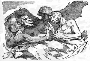 He tekevät käymälää, noin 1820 (kaiverrus). tekijältä Francisco Jose de Goya y Lucientes
