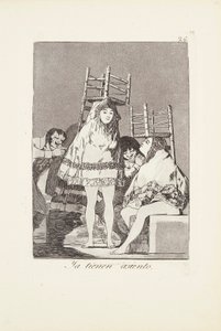 Heillä on jo paikka (Ya tienen asiento) Plate 26 alkaen: Los Caprichos tekijältä Francisco Jose de Goya y Lucientes