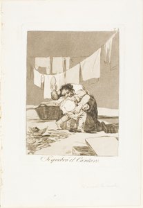 Kyllä, hän rikkoi potin, levy 25 Los Caprichosista tekijältä Francisco Jose de Goya y Lucientes