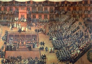 Auto de Fe Plaza Mayorissa, Madridissa, 30. kesäkuuta 1680 (yksityiskohta)