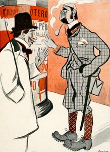 Ranskalainen kertoo englantilaiselle, kuinka hänen tulee pukeutua vuoden 1903 oopperaan.