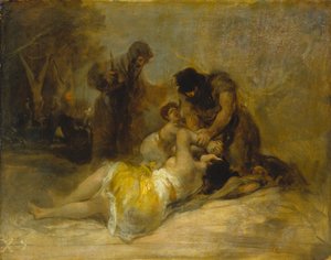 Naisiin kohdistunut hyökkäys tekijältä Francisco de Goya