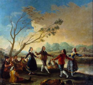Pallo Manzanaresin reunalla. Francisco De Goyan maalaus (1746-1828) tekijältä Francisco de Goya