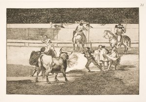 Banderillat salamakiinalla tekijältä Francisco de Goya