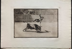 Härkätaistelut: Juanito Apinanin ketteryys ja rohkeus (kehässä) Madridissa tekijältä Francisco de Goya