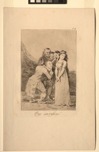 Caprichos: Mikä uhraus!. tekijältä Francisco de Goya