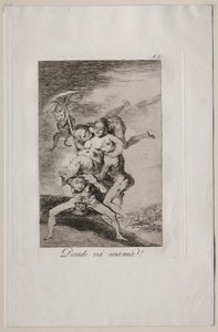 Caprichos: Minne äiti on menossa? tekijältä Francisco de Goya
