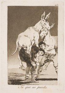 Sinun, joka ei pysty, täytyy kantaa minua selässäsi tekijältä Francisco de Goya