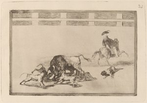 Echan perros al toro (They Loose Dogs on the Bull) tekijältä Francisco de Goya