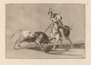 El Cid Campeador keihäs toista härkää (The Cid Campeador Spearing Another Bull) tekijältä Francisco de Goya