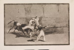 Härän vangitsema mauri areenalla tekijältä Francisco de Goya