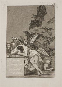 Järjen uni synnyttää hirviöitä tekijältä Francisco de Goya
