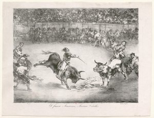 [Les Taureaux de Bordeaux: Kuuluisa amerikkalainen Mariano Ceballos] tekijältä Francisco de Goya