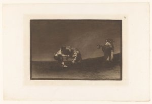 Martincho tarttuu härän sarvista El mismo vuelca un toro en la plaza de Madrid Härkätaistelut (sarjan nimi) La Taureaumachie (sarjan nimi) La Tauromaquia (sarjan nimi) tekijältä Francisco de Goya