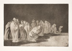 Säkkimiehet (Säkkikankaan alla on jotain piilossa / miestä ei voi arvioida vaatteiden perusteella) tekijältä Francisco de Goya