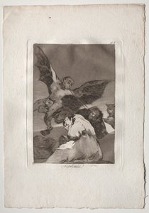 Ochenta Caprichos: Tale-Bearers-Blasts of Wind tekijältä Francisco de Goya
