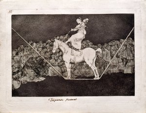 Tarkka Folly sarjasta Los Disparates Follies, 1815-1819 tekijältä Francisco de Goya