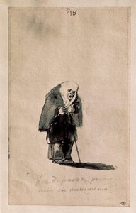 Que disparate, pensar aun en matrimonio (Mitä hölynpölyä, ajatella avioliittoa edelleen), c. 1819-23 (Sivellin, intialainen muste, alustava piirustus mustalla kivellä, valkoiselle paperille) tekijältä Francisco de Goya