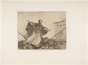 Toukokuu johto katkeaa, levy 77 Los Desastres de la Guerrasta (Sodan katastrofit), vuosien 1814-15 jälkeen, julkaistu 1863 (etsaus, akvatinta tai lavis & kuivakärki) tekijältä Francisco de Goya