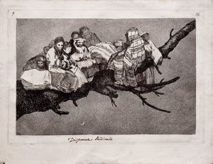 Naurettavaa Follya sarjasta Los Disparates Follies, 1815-1819 tekijältä Francisco de Goya