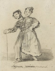 Segura Union Natural, 1819-28 (musta liitu paperille) tekijältä Francisco de Goya