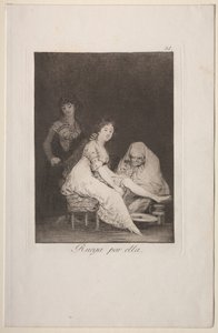 Caprichos: Hän rukoilee hänen puolestaan tekijältä Francisco de Goya