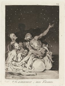 Si amanece; nos vamos (Kun päivä koittaa, olemme poissa) tekijältä Francisco de Goya