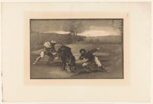 Härän metsästys jalan Otro modo de cazar á pie Härkätaistelut (sarjan nimi) La Taureaumachie (sarjan nimi) La Tauromaquia (sarjan nimi) tekijältä Francisco de Goya