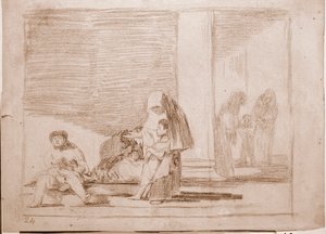Sodan katastrofit: Terve ja sairas (piirustus tekijältä Francisco de Goya