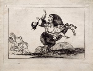 The Horse-Abductor sarjasta Los Disparates Follies, 1815-1819 tekijältä Francisco de Goya