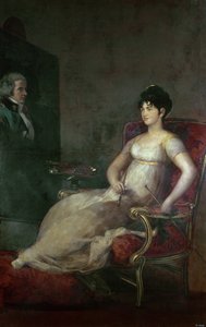 Marquesa de Villafranca maalaa aviomiehensä, 1804 tekijältä Francisco de Goya