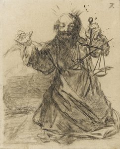 Kynä on miekkaa mahtavampi, 1819-28 (musta liitu paperille). tekijältä Francisco de Goya