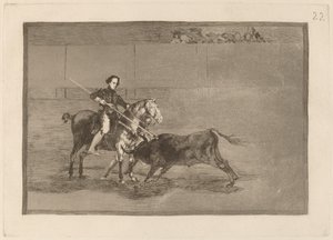 Juhlitun Pajueleran miehekäs rohkeus kehässä Saragossassa tekijältä Francisco de Goya