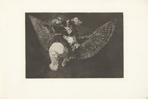 lentävä hulluus Erilainen volante Los Disparates (The Follies) (sarjan nimi) Los Proverbios (Sananlaskut) (sarjan nimi) tekijältä Francisco de Goya