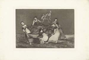 Naisellinen hulluus Erilainen Feminino Los Disparates (hulluudet) Los Proverbios (Sananlaskut) (sarjan nimi) tekijältä Francisco de Goya