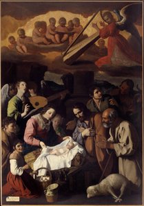 Paimenten palvonta Francisco de Zurbaranin (1598-1664) maalaus 1600-luvun su. 2,67 x 1,85 m. Grenoble. Kuvataidemuseo tekijältä Francisco de Zurbaran